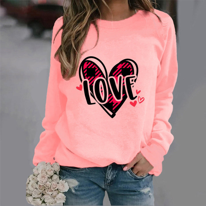 Damen Sweatshirt mit kreativem Herzdesign und lässigem Schnitt Drune