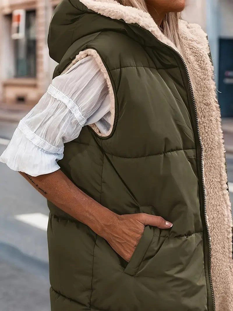 Damen Wendejacke mit sherpa Innenfutter Drune