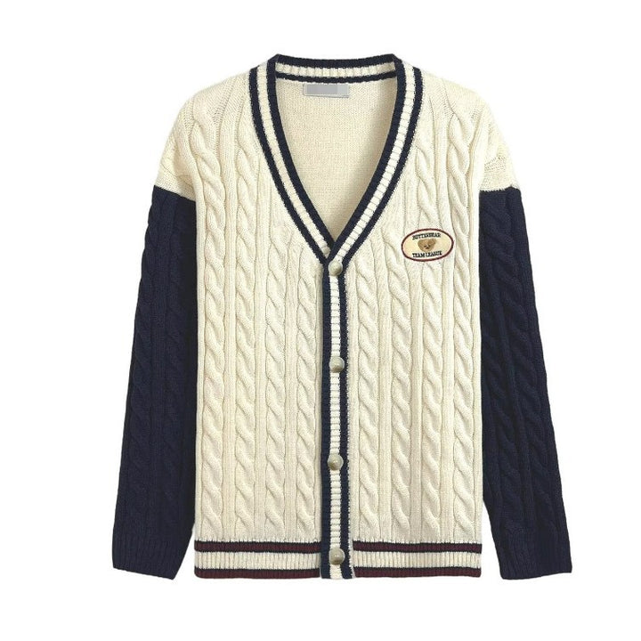 Damen Strickcardigan mit V-Ausschnitt und raffiniertem Muster Drune