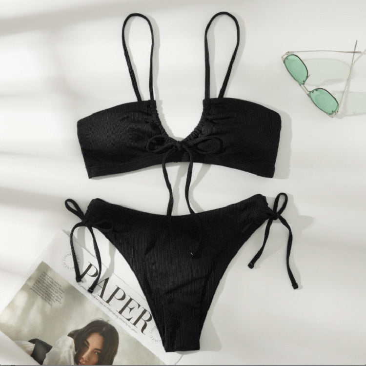 Damen Bandeau-Bikini mit anpassbarem Wickeldetail Drune