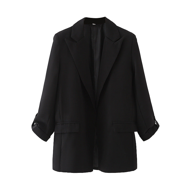 Damen elegante Blazerjacke mit modernem Schnitt und strukturiertem Gewebe Drune