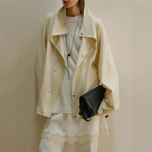 Damen elegante Übergangsjacke im oversized Schnitt Drune