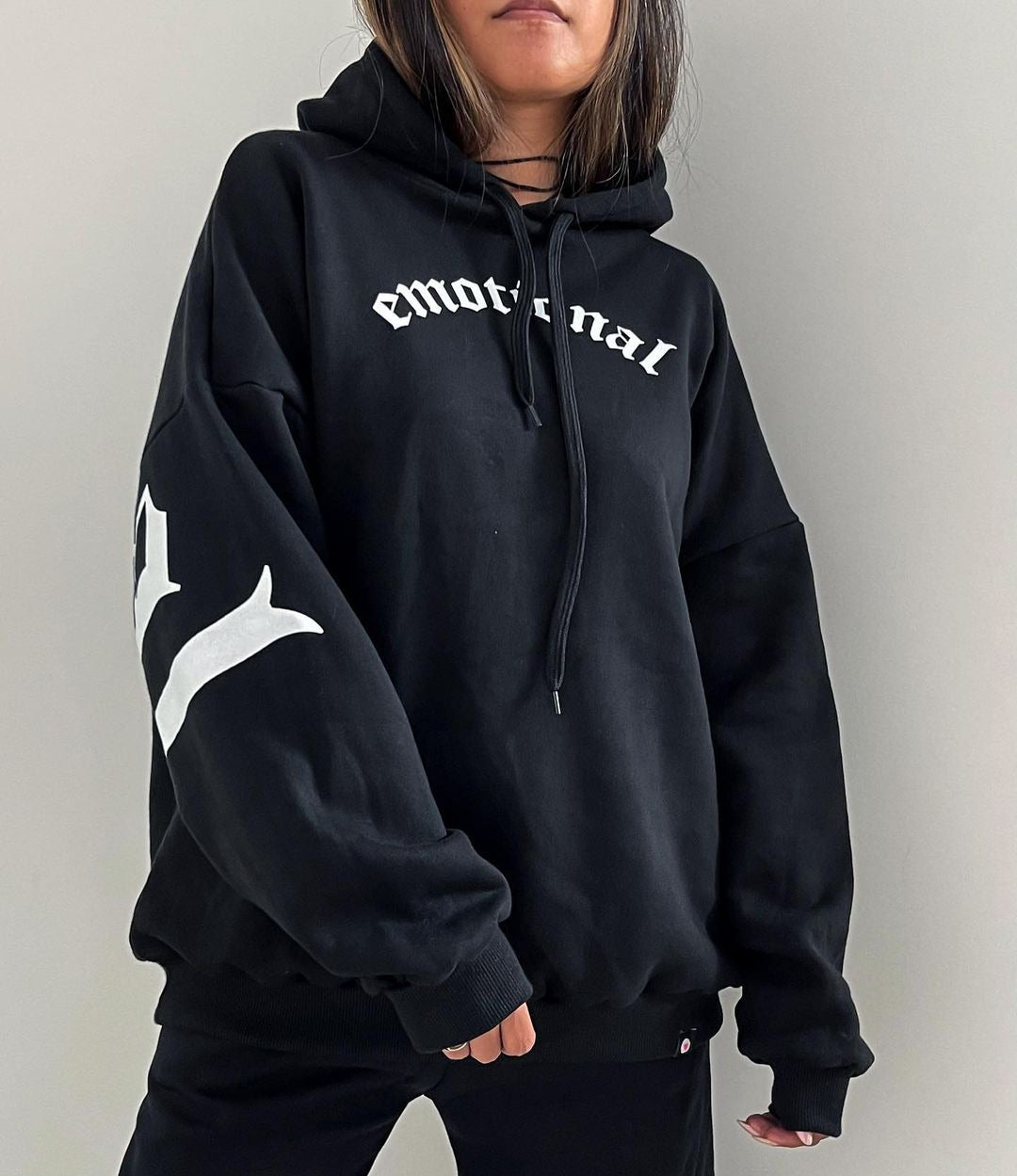 Damen Oversized Kapuzenpullover mit grafischem Print Drune