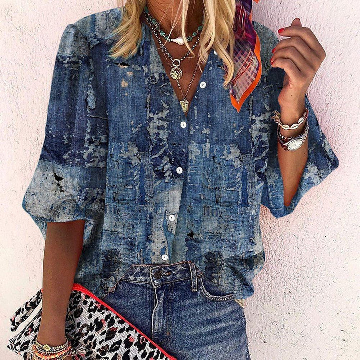 Drune | Spitzenbestickte Boho Langarm Tunika Bluse