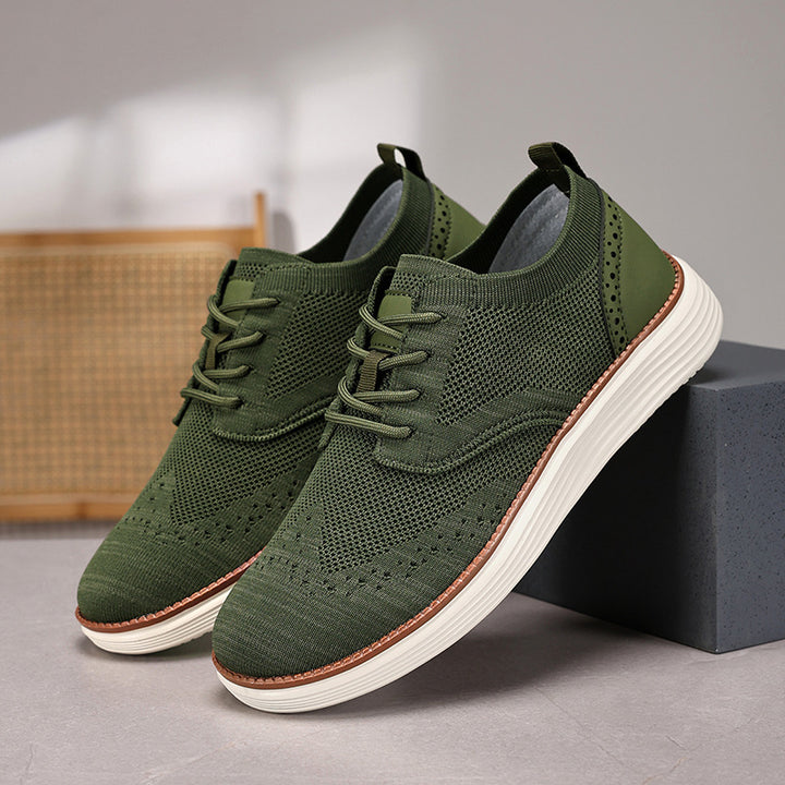 Herren nan gestrickter Oxford-Sneaker mit Wingtip-Perforation und federleichter EVA-Sohle Drune