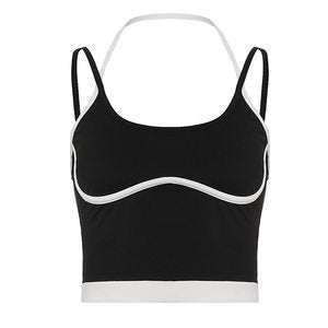 Damen Sportliches Crop-Top mit verstellbaren Trägern und neutralem Design Drune