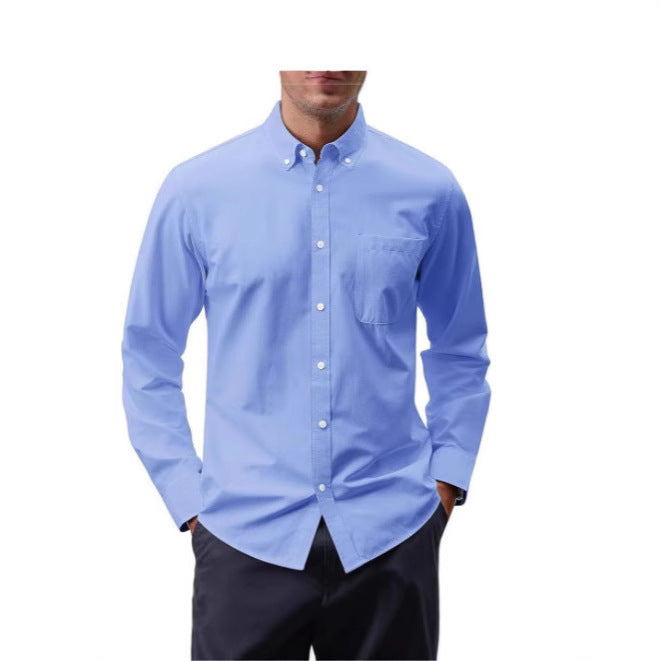 Herren nan Slim-Fit Oxford-Hemd mit Button-Down-Kragen, Brusttasche und elastischer Baumwollmischung Drune