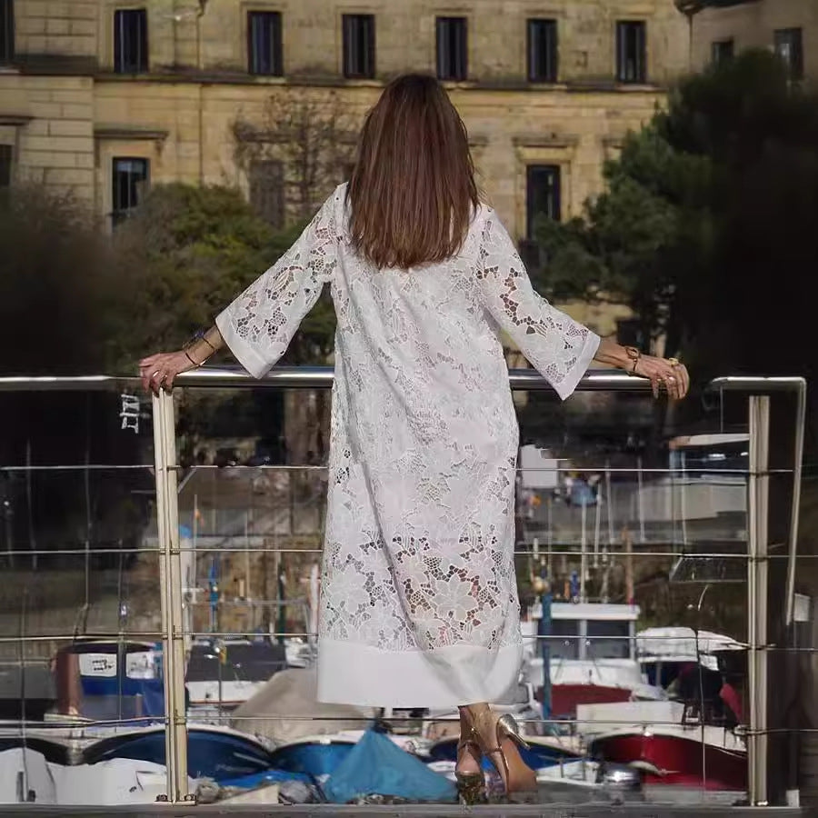 Damen Spitzenkleid im Boho-Stil mit feinen Details Drune