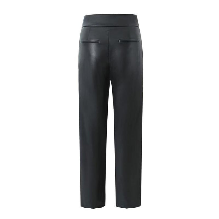Damen Kunstlederhose mit elegantem Schnitt und charmanten Details Drune