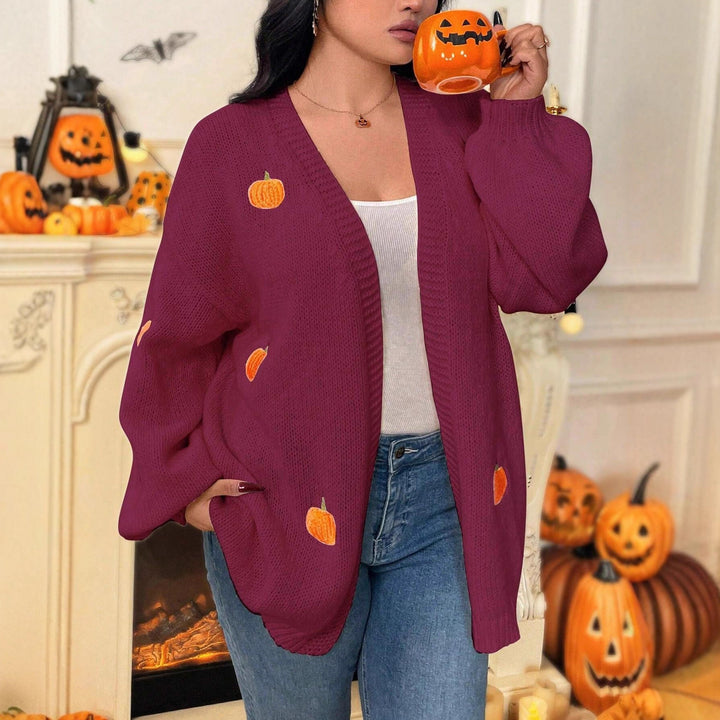 Damen Strickjacke mit herbstlichen Applikationen Drune