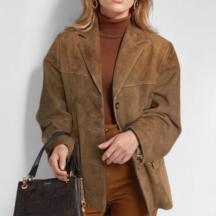 Damen Lederblazer mit strukturiertem Design Drune