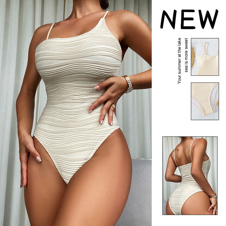 Damen Einteiliger Badeanzug mit elegantem Rüschendesign Drune