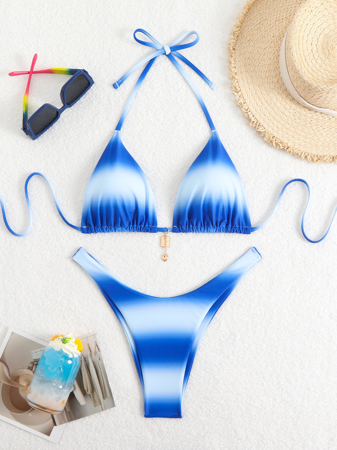 Damen Bikini-Set mit verstellbaren Trägern und modischem Raffungselement Drune