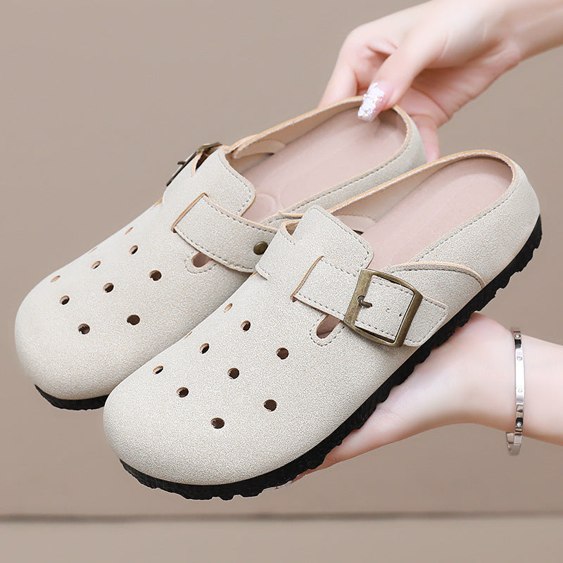Damen nan lässiger Clog-Slipper mit verstellbarer Schnalle und ergonomischem Komfortfußbett Drune