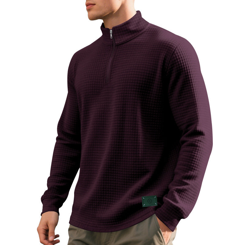 Herren Stepppullover mit modernem Reißverschluss und strukturiertem Design Drune