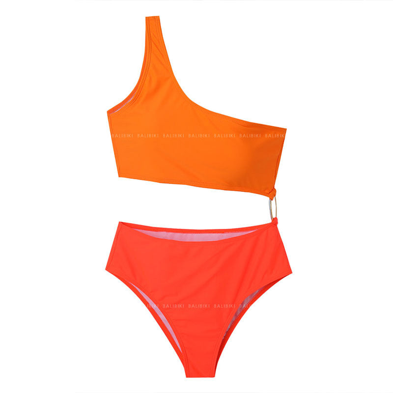 Damen Triangel-Bikini mit asymmetrischem Schnitt und integrierter Raffung Drune