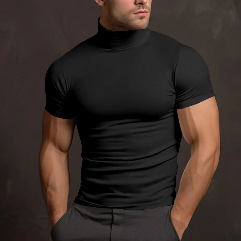 Herren Langarm-Turtleneck-Shirt aus atmungsaktivem Stretchmaterial Drune