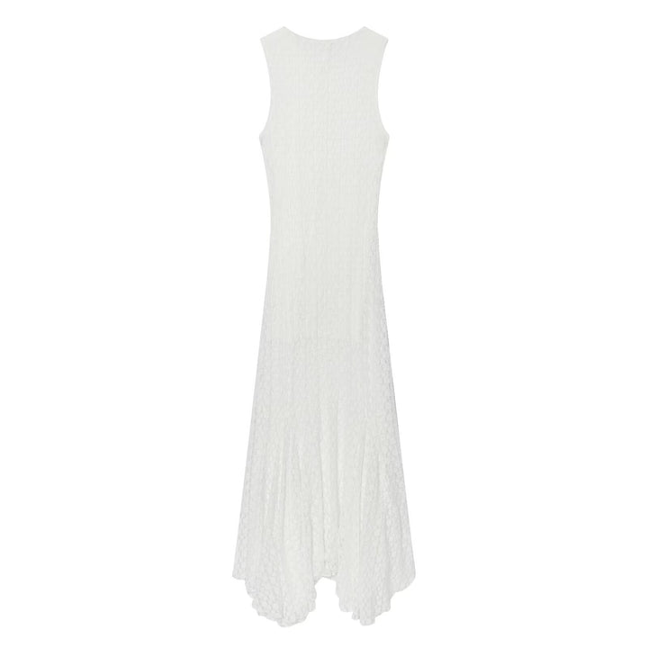 Damen elegantes Langarmkleid mit asymmetrischem Saum und feinen Texturen Drune