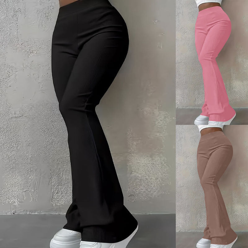 Damen Bootcut-Hose mit hohem Bund und elastischem Taillenband Drune