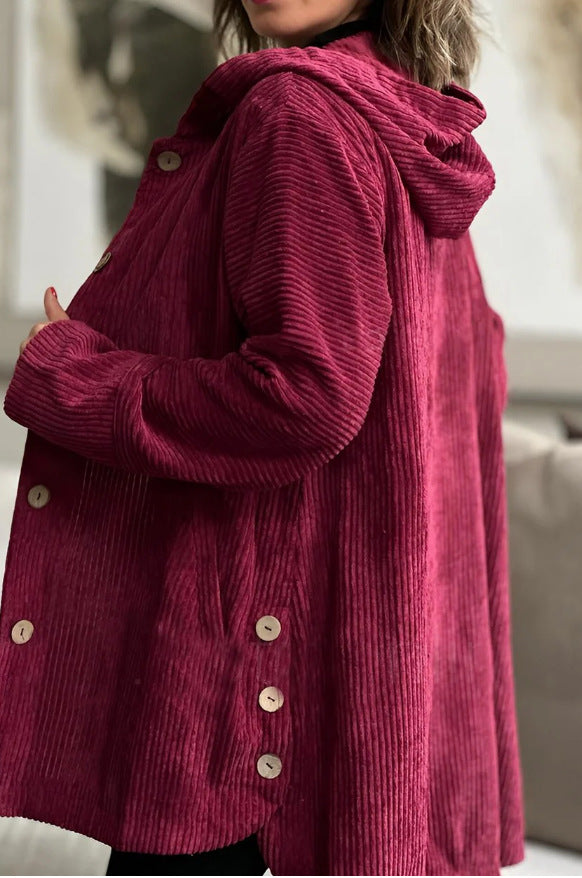 Damen Winterjacke mit hohem Kragen und Knopfverschluss