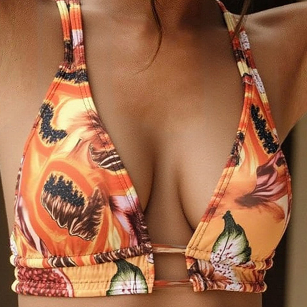Damen Triangel-Bikini mit raffinierten Fruchtmotiven Drune