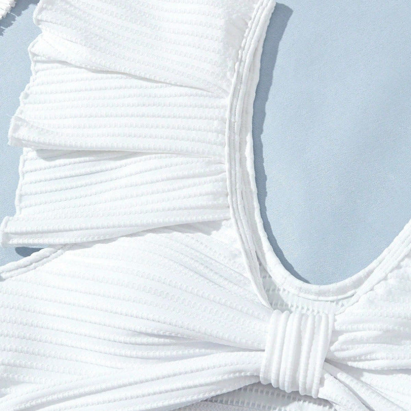 Damen Hochgeschnittener Bikini mit Rüschendetails Drune