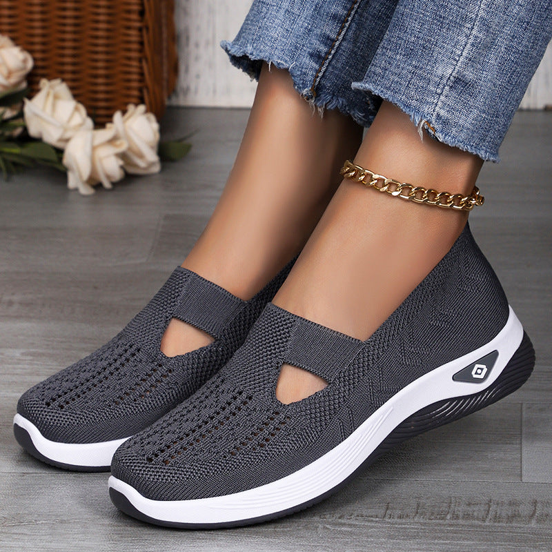 Damen nan leichte atmungsaktive Strickslipper mit Memoryschaum und rutschfester Laufsohle Drune