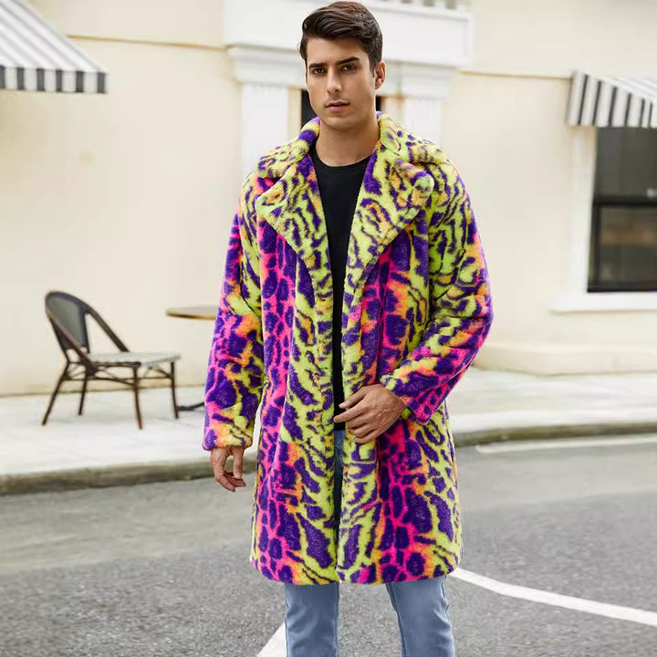Herren Plüschmantel mit auffälligem Tierdesign Drune
