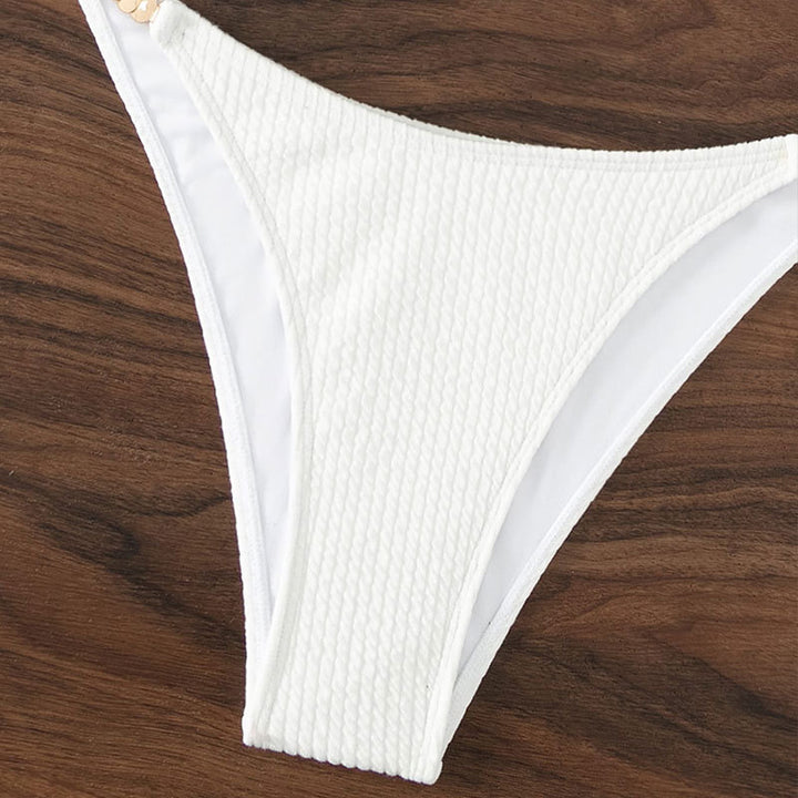 Damen Bikini-Set mit raffinierten Rüschen und goldenen Akzenten Drune