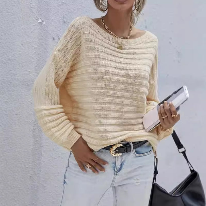 Damen Strickpullover mit weit geschnittenen Ärmeln Drune