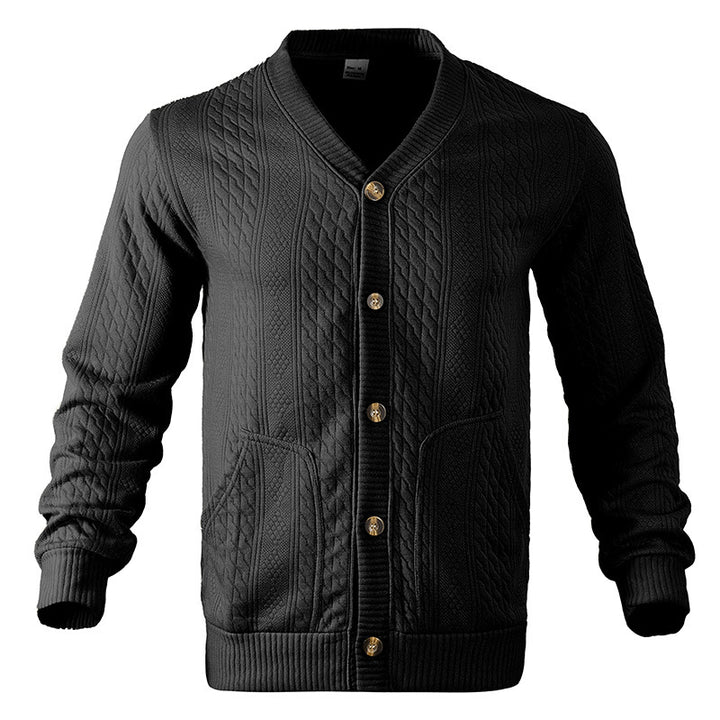 Herren Strickjacke mit hochwertigem Strukturmuster und modernen Knöpfen Drune