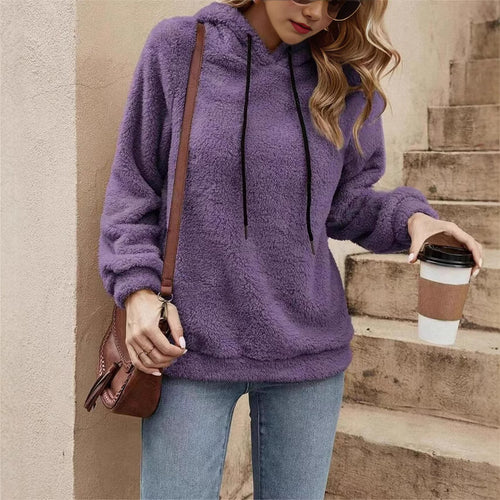 Damen Kapuzenpullover aus luxuriösem Fleece mit Schnürzug und weichem Touch Drune