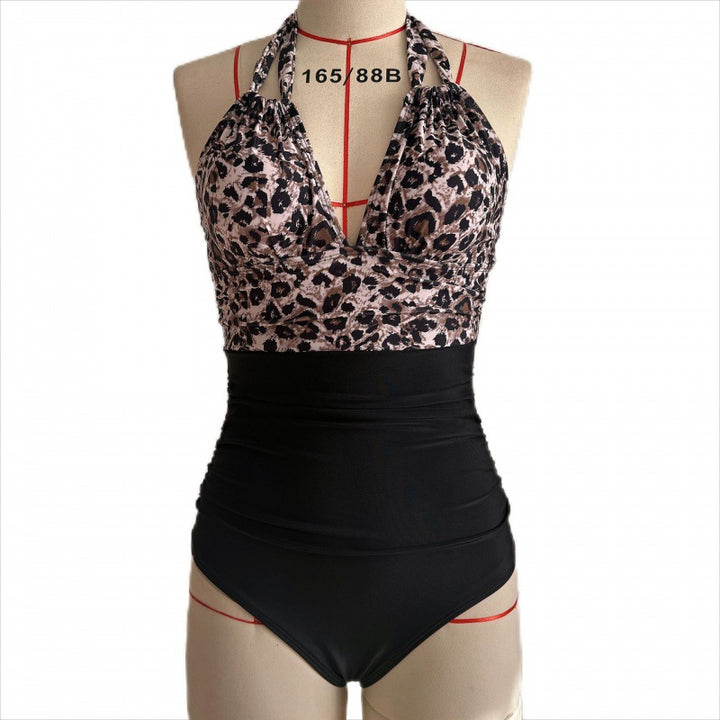 Damen Einteiler Badeanzug mit floralen Cut-Outs und elegantem Wickelrock Drune