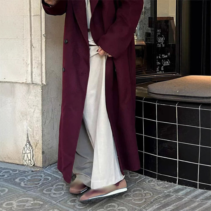 Damen Eleganter Oversize-Wollmantel mit Doppelknebelverschluss Drune
