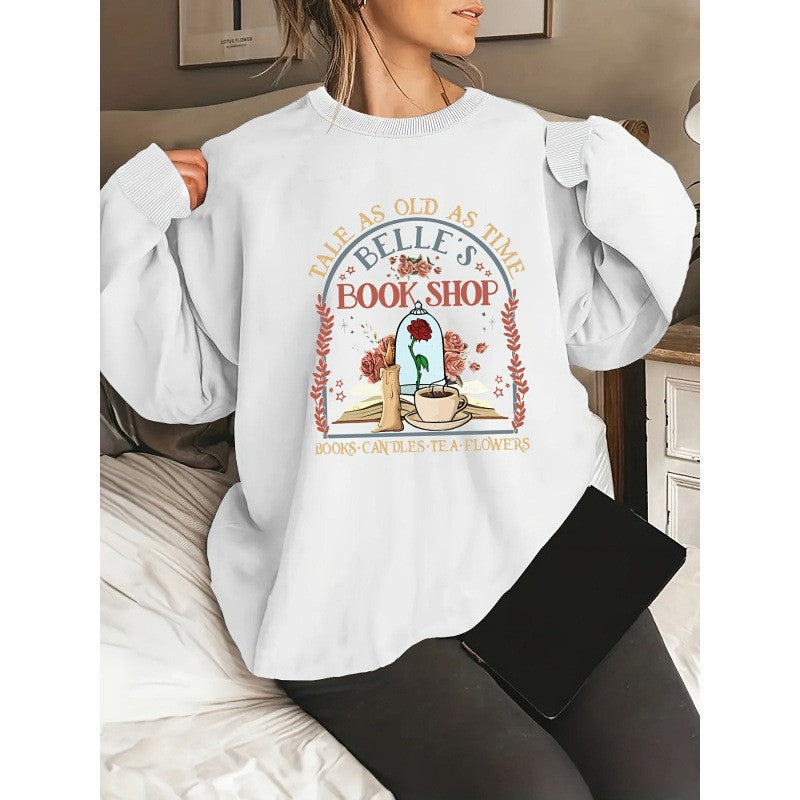 Damen Sweatshirt mit einzigartigem Buchladen-Motiv Drune