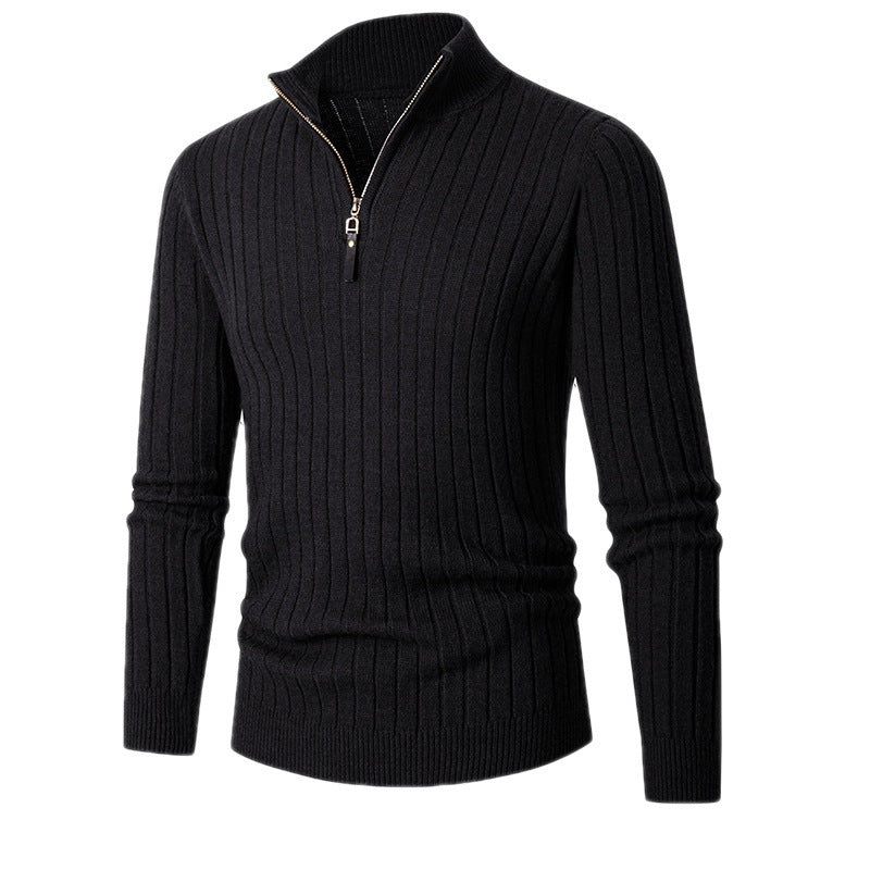 Herren Strickpullover mit hohem Kragen und Reißverschluss Drune