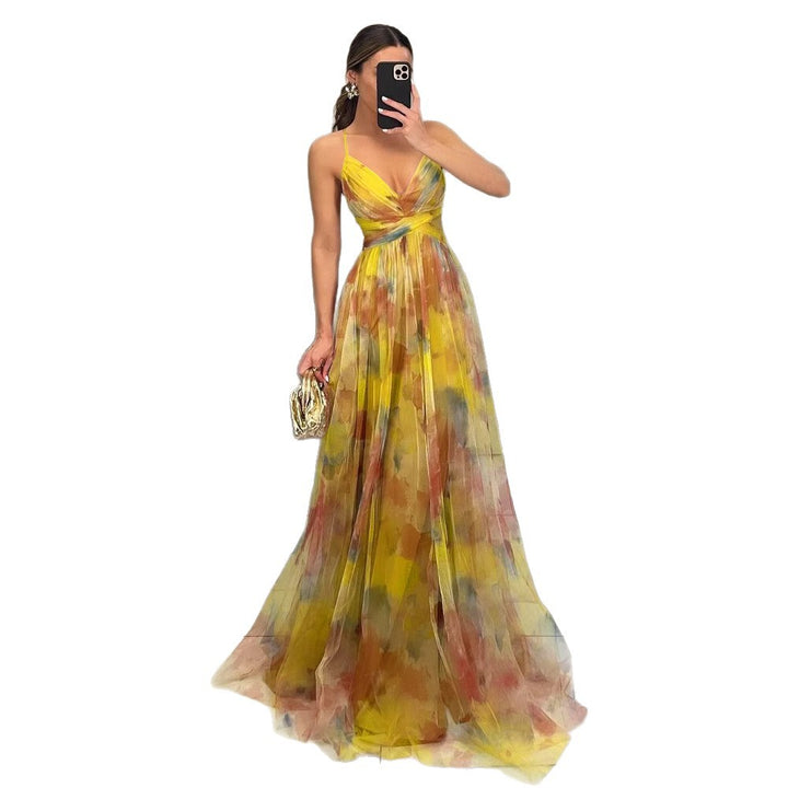 Damen Elegantes und florales Abendkleid mit schmeichelndem Schnitt Drune