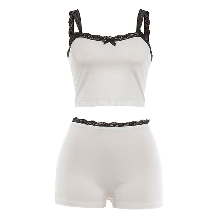 Damen Set aus Spitzen-Top und Shorts Drune