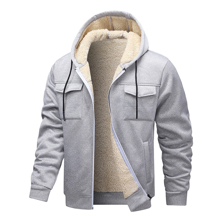 Herren gefütterte Kapuzenjacke im sportlichen Design mit praktischen Taschen Drune