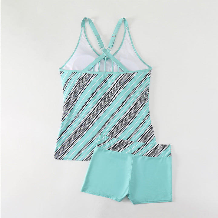 Damen Sportliches Tankini-Set mit rückenfreier Design Drune