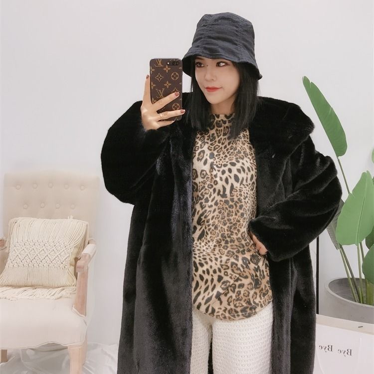 Damen Kuscheliger Oversized-Mantel mit hohem Kragen und Seitentaschen Drune