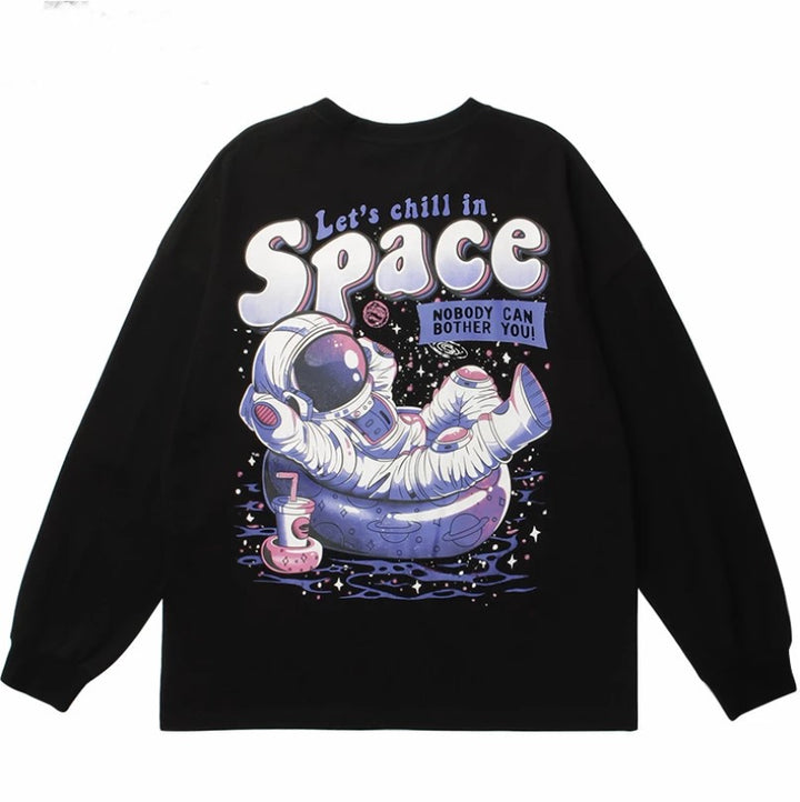 Damen Sweatshirt mit kreativem Astronauten-Design Drune