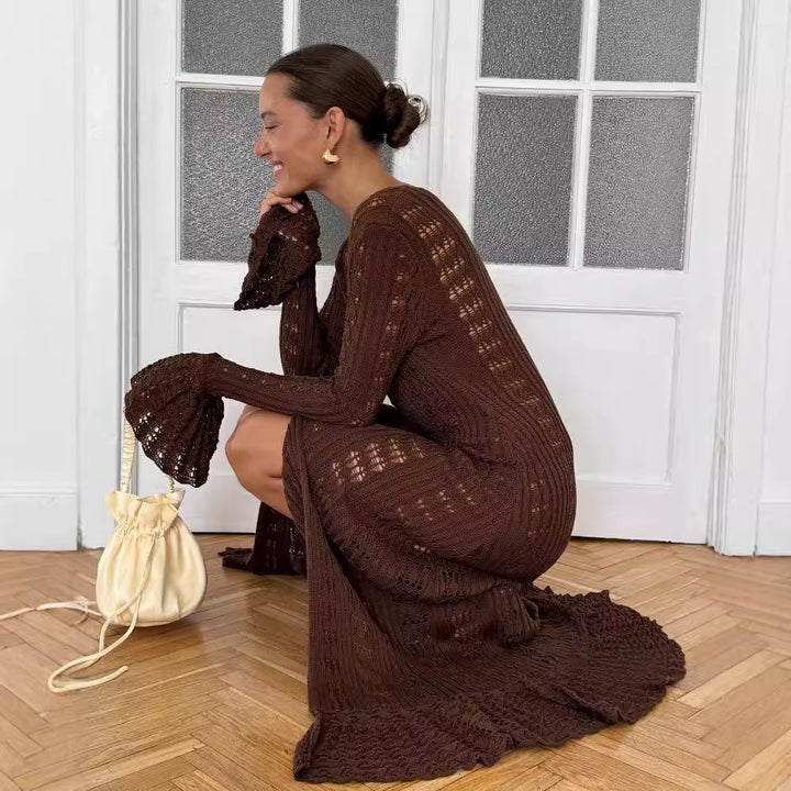 Femme Offene-Strick Duster Cardigan Drune