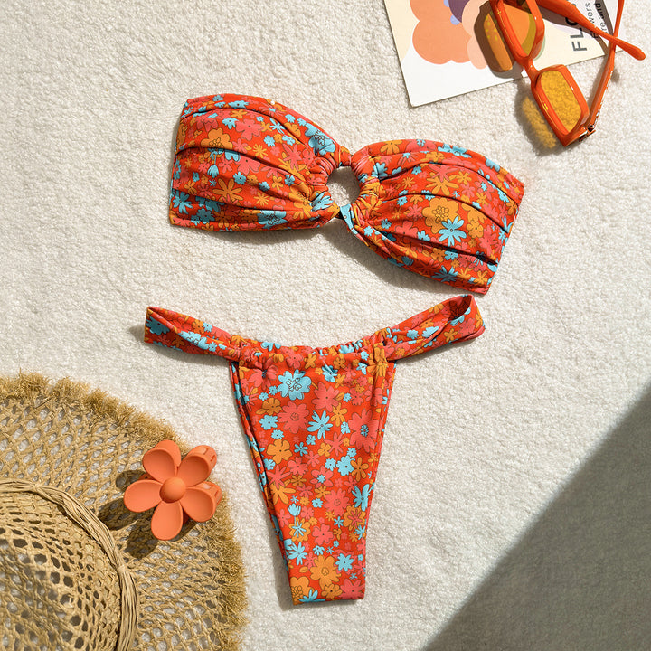 Damen Bandeau-Bikini mit stylischem Knotendesign Drune