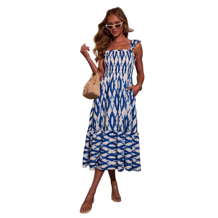 Damen Maxikleid mit schulterfreiem Design und elegantem Rüschensaum Drune