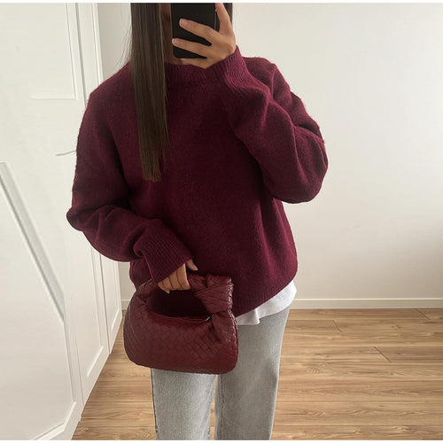 Damen Ursprünglich geschnittener Strickpullover mit weichem Material Drune