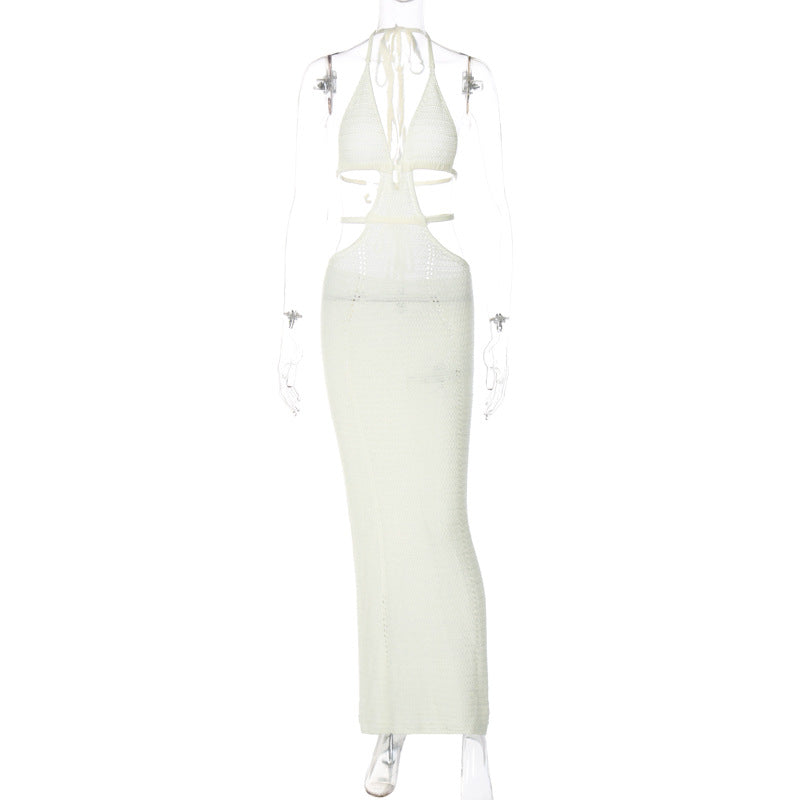 Damen Strick-Tankkleid mit cut-out Details und länglichem Schnitt Drune