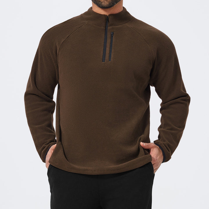 Herren Mikrofleece Pullover mit halbem Reißverschluss und Raglanärmeln Drune