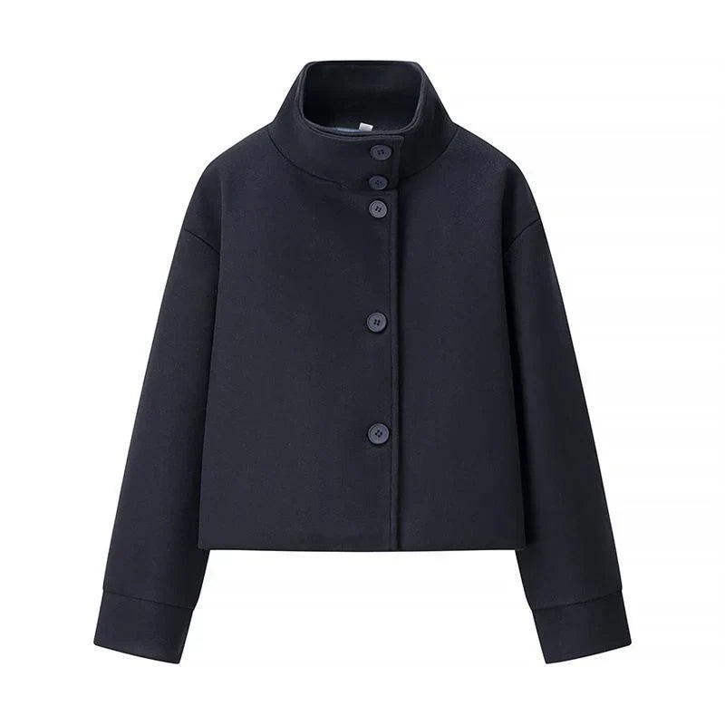 Drune | Damen Stilvolle Gekürzte Jacke Hoher Kragen Design