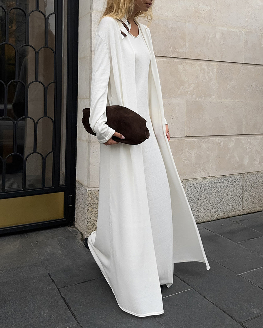 Drune | Strick Strickjacke mit Langen Ärmeln und Satz Aus Trägerkleid